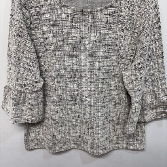 Talbots Women 3/4 Sleeve Blouse Top Shirt Size 3X Cotton Blend Gray C031 -13 - Picture 9 of 15
